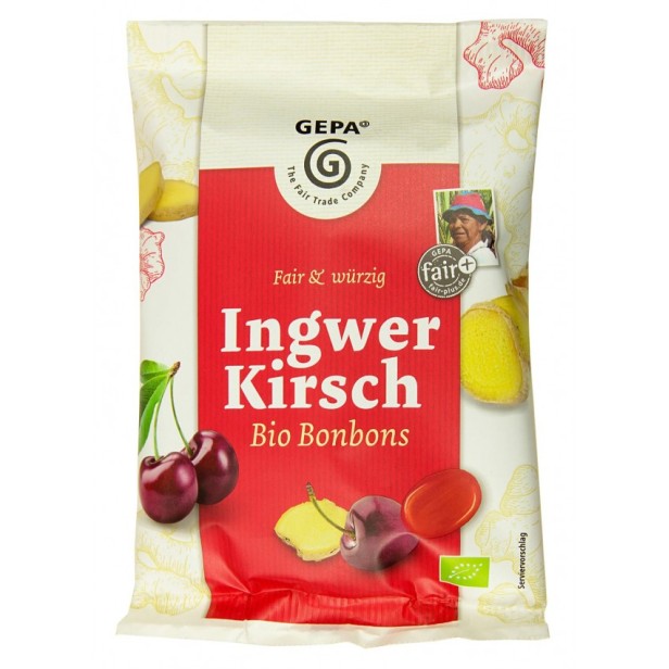 – dropsuri bio cu ghimbir si cirese, 100g