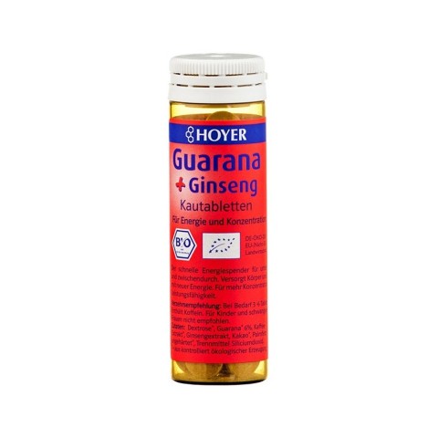 Comprimate, drageuri, Guarana si ginseng tablete bio masticabile, 60 tb. hoyer, biomag.ro