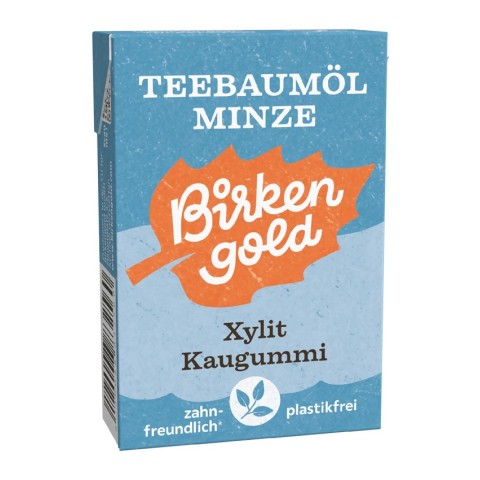 Igiena orala, Guma de mestecat cu xylitol, arbore de ceai si menta, 28 g, biomag.ro