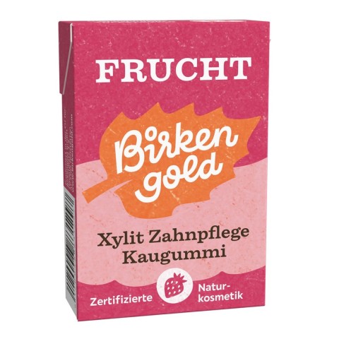 Igiena orala, Guma de mestecat cu xylitol pentru ingrijirea dintilor, fructe, 28g, biomag.ro