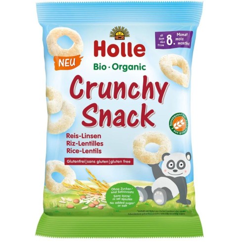 Gustare crocanta cu orez si linte bio fara gluten pentru copii 8 luni - 25 g