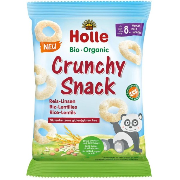 Gustare crocanta cu orez si linte bio fara gluten pentru copii 8 luni - 25 g