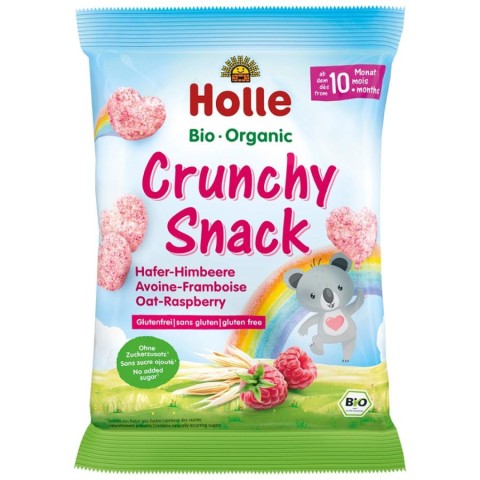 Holle, Gustare crocanta bio cu ovaz si zmeura pentru copii 10 luni - 30 g, biomag.ro