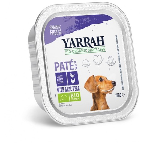 Animale, Hrana umeda bio pentru caini, pate cu pui, curcan si aloe vera, 150g, biomag.ro