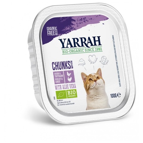 Animale, Hrana umeda bio pentru pisici cu carne de pui, curcan si aloe vera, 100g, biomag.ro