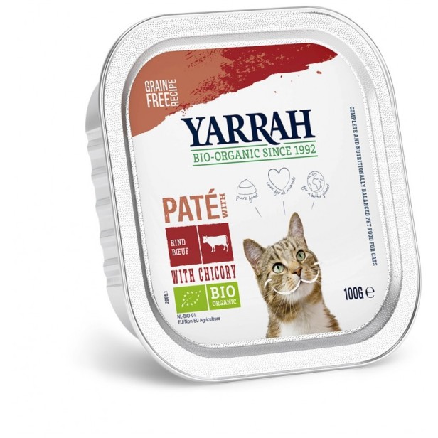 Hrana umeda bio pentru pisici, pate cu carne de vita si cicoare, 100g