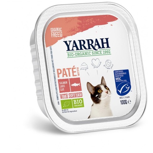 Hrana umeda bio pentru pisici, pate cu somon si alge marine, 100g