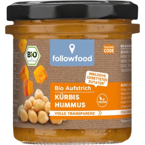 Pateu bio si creme vegetale, Hummus cu dovleac si morcovi - 135 g, biomag.ro