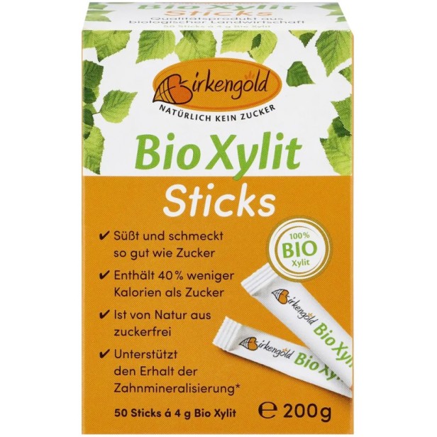 Indulcitor bio, 100% xylitol 200g (50 pliculete a 4g)