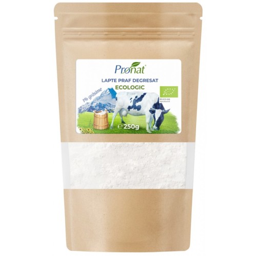 Lapte praf bio degresat, 1% grasime, 250g