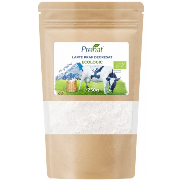 Lapte praf bio degresat, 1% grasime, 250g