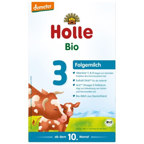 Holle, Lapte praf bio de vaca pentru sugari 10 luni formula 3 demeter - 600 g, biomag.ro