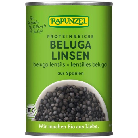 Rapunzel, Linte beluga bio neagra in conserva - 400 g, biomag.ro