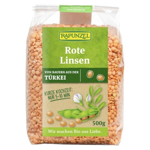 Leguminoase, Linte rosie bio decojita - 500 g, biomag.ro