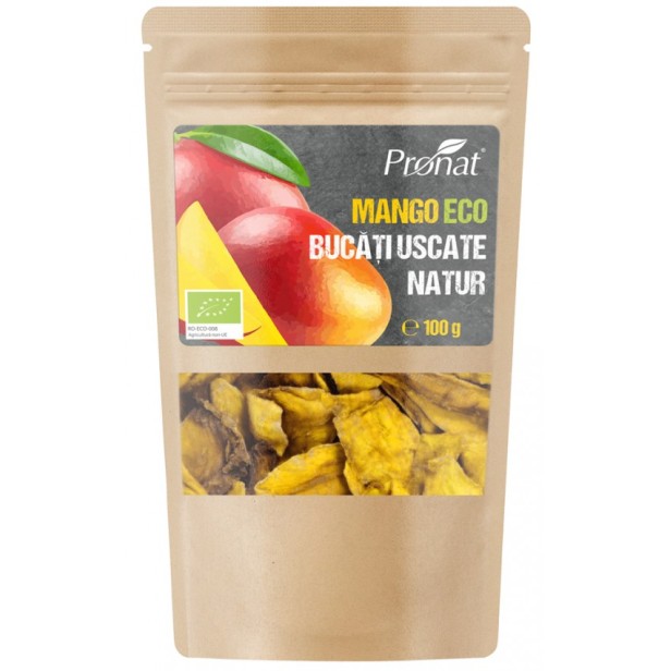 Mango bio bucati uscate natur, 100g