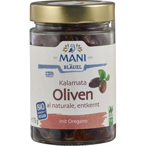 Masline bio, Masline kalamata fara samburi cu oregano raw vegan - 175 g, biomag.ro