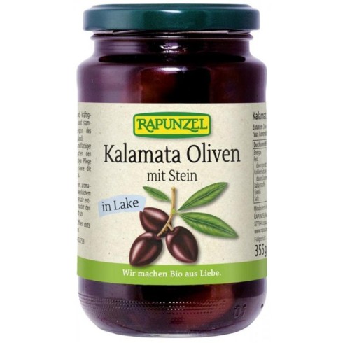 Masline Kalamata bio cu samburi in saramura  - 355 g