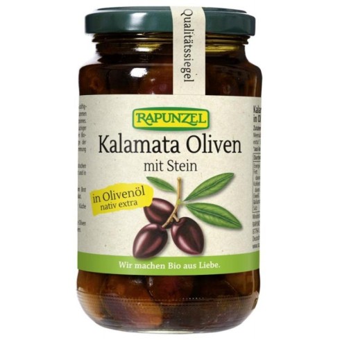 Masline Bio Kalamata violet cu samburi in ulei de masline extravirgin - 335 g