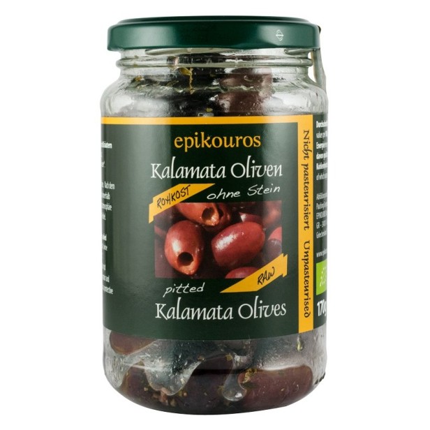 Masline kalamata bio, crude, fara samburi, 170g