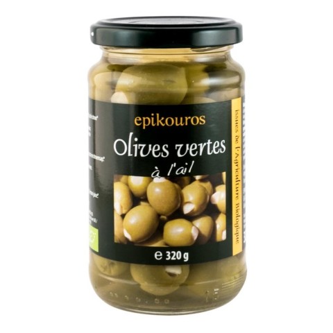 Pagina 4 Hrana sanatoasa, Masline verzi bio umplute cu usturoi in saramura, 320g, biomag.ro