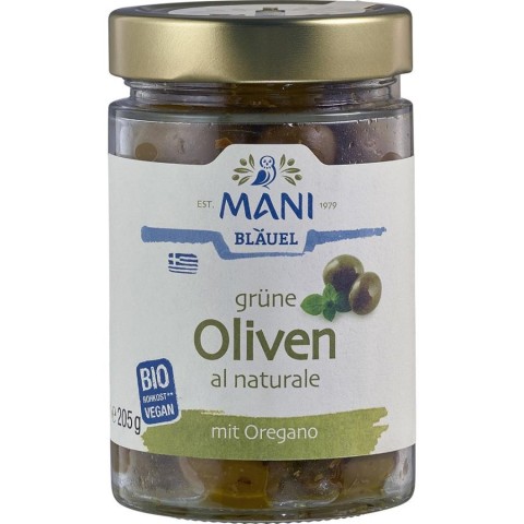 Masline bio, Masline verzi uleiate cu oregano - 205 g, biomag.ro