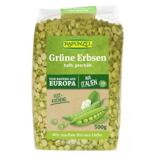 Mazare verde bio jumatati cojite - 500 g