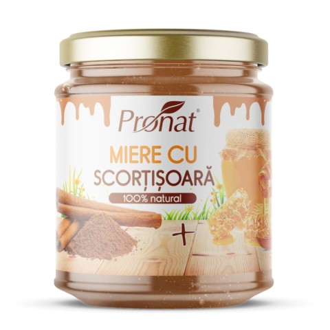 Pronat Glass Pack, Miere cu scortisoara, 220g, biomag.ro