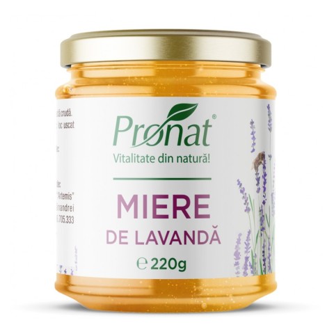 Pronat Glass Pack, Miere de lavanda, 220g, biomag.ro