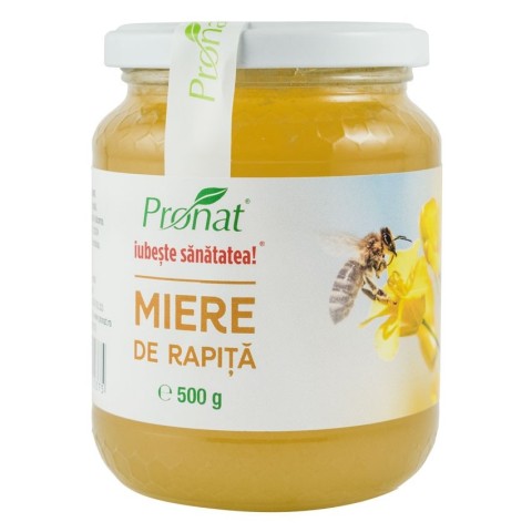 Pronat Glass Pack, Miere de rapita, 500g, biomag.ro