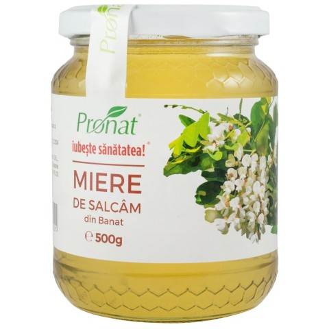 Pronat Glass Pack, Miere de salcam, 500g, biomag.ro