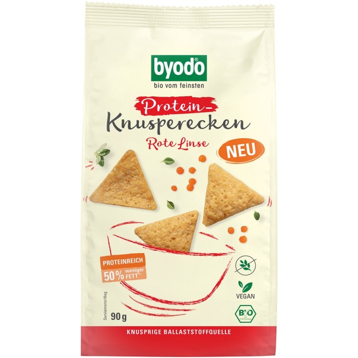 Mini crackers bio proteici cu linte rosie fara gluten - 90 g  - Biomag.ro