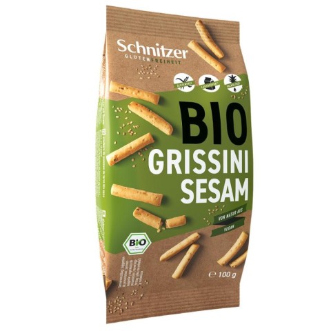 Sticksuri, chipsuri si covrigei, Mini grisine cu susan fara gluten - 100 g, biomag.ro