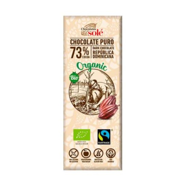 Mini tableta ciocolata neagra bio 73% cacao, 25g chocolates