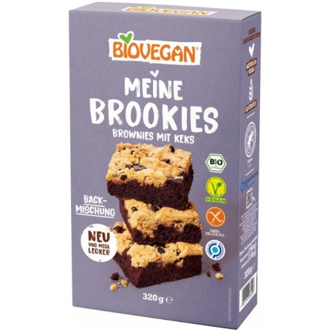 Faina BIO si premixuri, Mix bio pentru brookies, brownies cu biscuiti, vegan, 320g, biomag.ro
