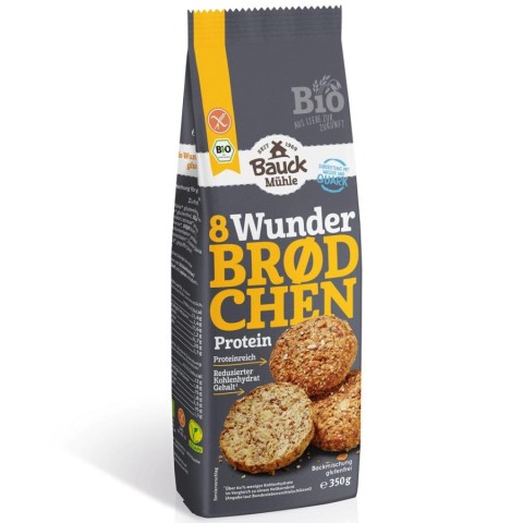 BauckHof, Mix bio de faina pentru chifle proteice fara gluten - 350 g, biomag.ro