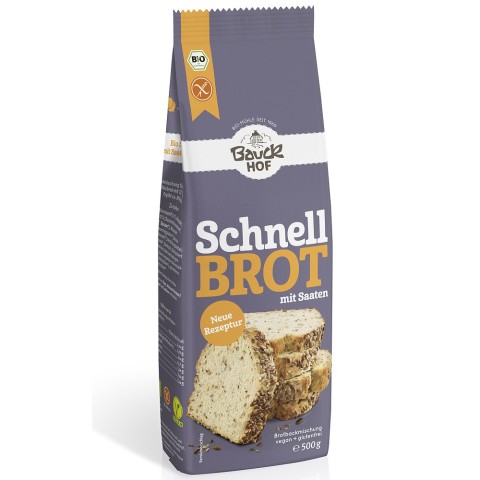 BauckHof, Mix de faina pentru paine rapida cu seminte fara gluten - 500 g, biomag.ro