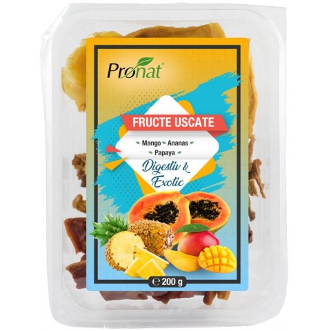 Pronat Tray Pack, Mix de fructe uscate digestiv si exotic 200g, biomag.ro