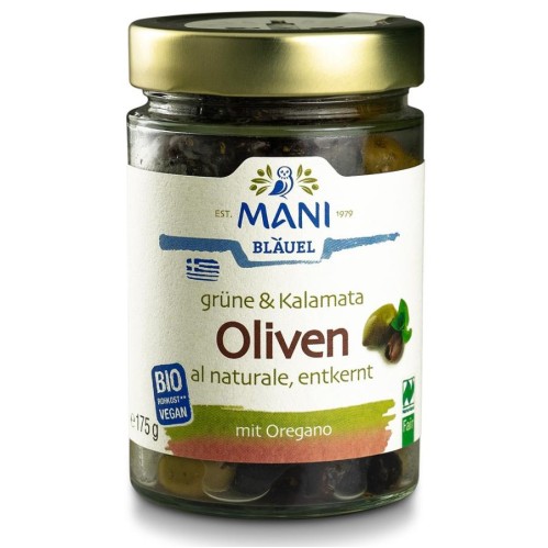 Mix de masline verzi si kalamata cu oregano raw vegan - 175 g