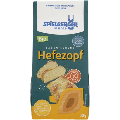 Spielberger, Mix bio pentru paine dulce impletita fara gluten - 500 g, biomag.ro