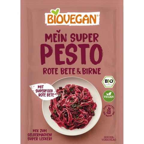 Biovegan, Mix pentru pesto bio cu sfecla rosie si pere fara gluten vegan - 17 g, biomag.ro