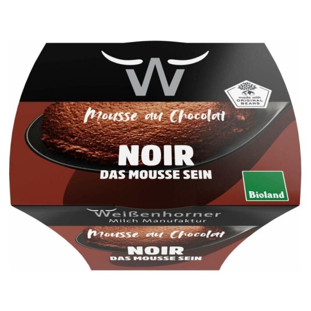 Mousse bio de ciocolata neagra, 80g weisenhorner milch manufaktur