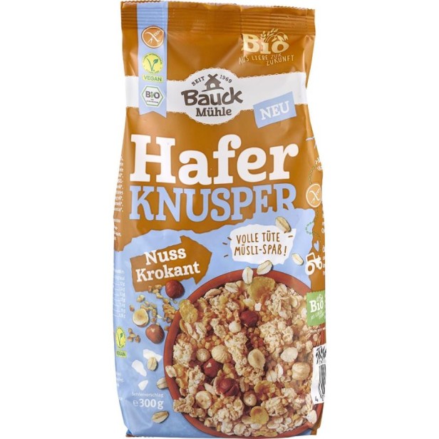 Musli bio crocant cu ovaz si nuci fara gluten - 300 g