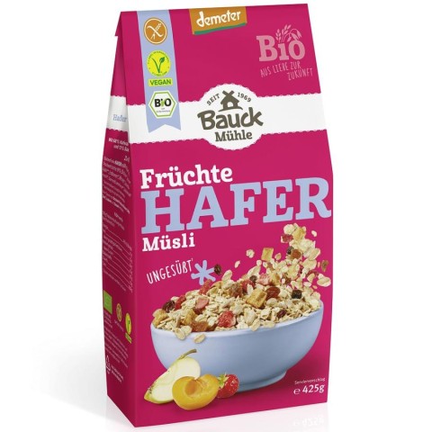 Musli bio, Musli bio cu ovaz si fructe fara gluten - 425 g, biomag.ro