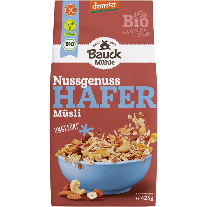 Musli bio de ovaz cu mix de nuci fara gluten - 425 g  - Biomag.ro