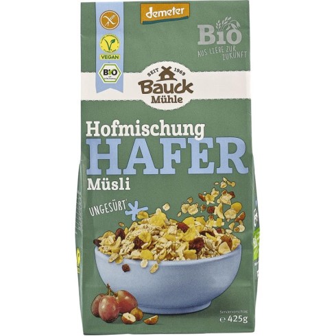 Musli bio neindulcit cu ovaz stafide si alune fara gluten demeter - 425 g