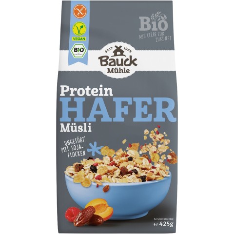BauckHof, Musli proteic bio cu ovaz fara gluten - 425 g, biomag.ro