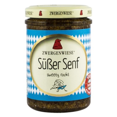 Mustar bio dulce cu seminte de mustar, 160ml