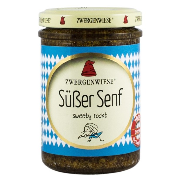 Mustar bio dulce cu seminte de mustar, 160ml