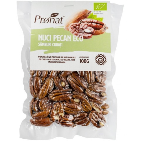 Fructe uscate, Nuci pecan bio, samburi curati 100g, biomag.ro