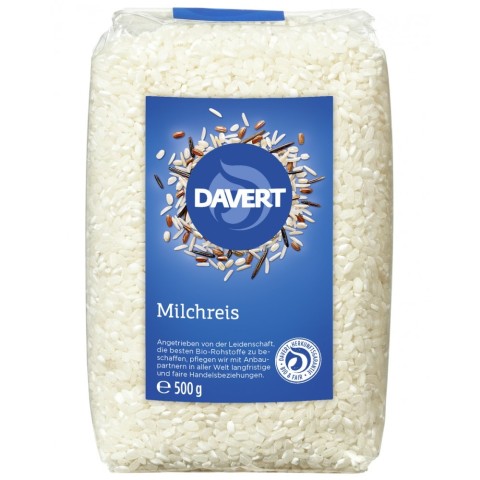 Orez bio, Orez cu bob rotund alb pentru lapte - 500 g, biomag.ro